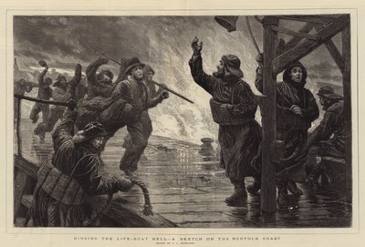 Ringing the Life-Boat Bell, a Sketch on the Norfolk Coast by Charles J. Staniland